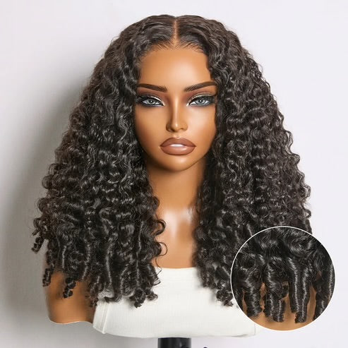 Glueless 13x6 3D Cap Pre-bleached Lace Frontal Wig Burmese Curly
