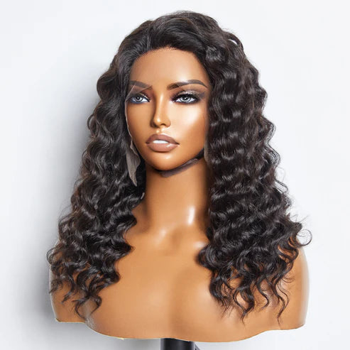 Glueless 13x6 3D Cap Pre-bleached Lace Frontal Wig Loose Deep